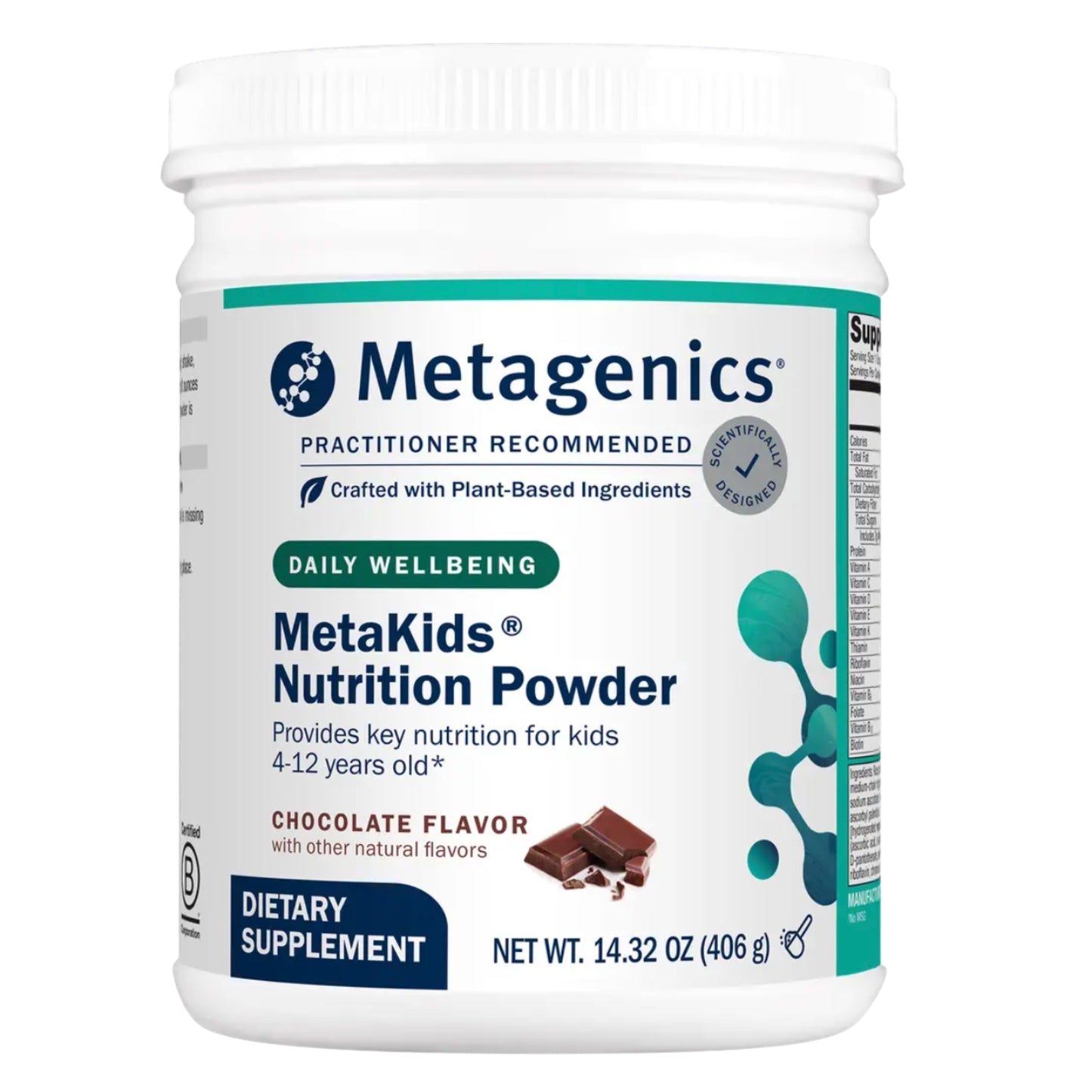 Metagenics, MetaKids™ Nutrition Powder, Chocolate, 14 Servings UPC 755571949240 | Hilife Vitamins