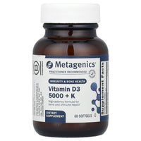 Metagenics, D3 5,000 + K, 60 Softgels UPC 755571950062 | HiLife Vitamins