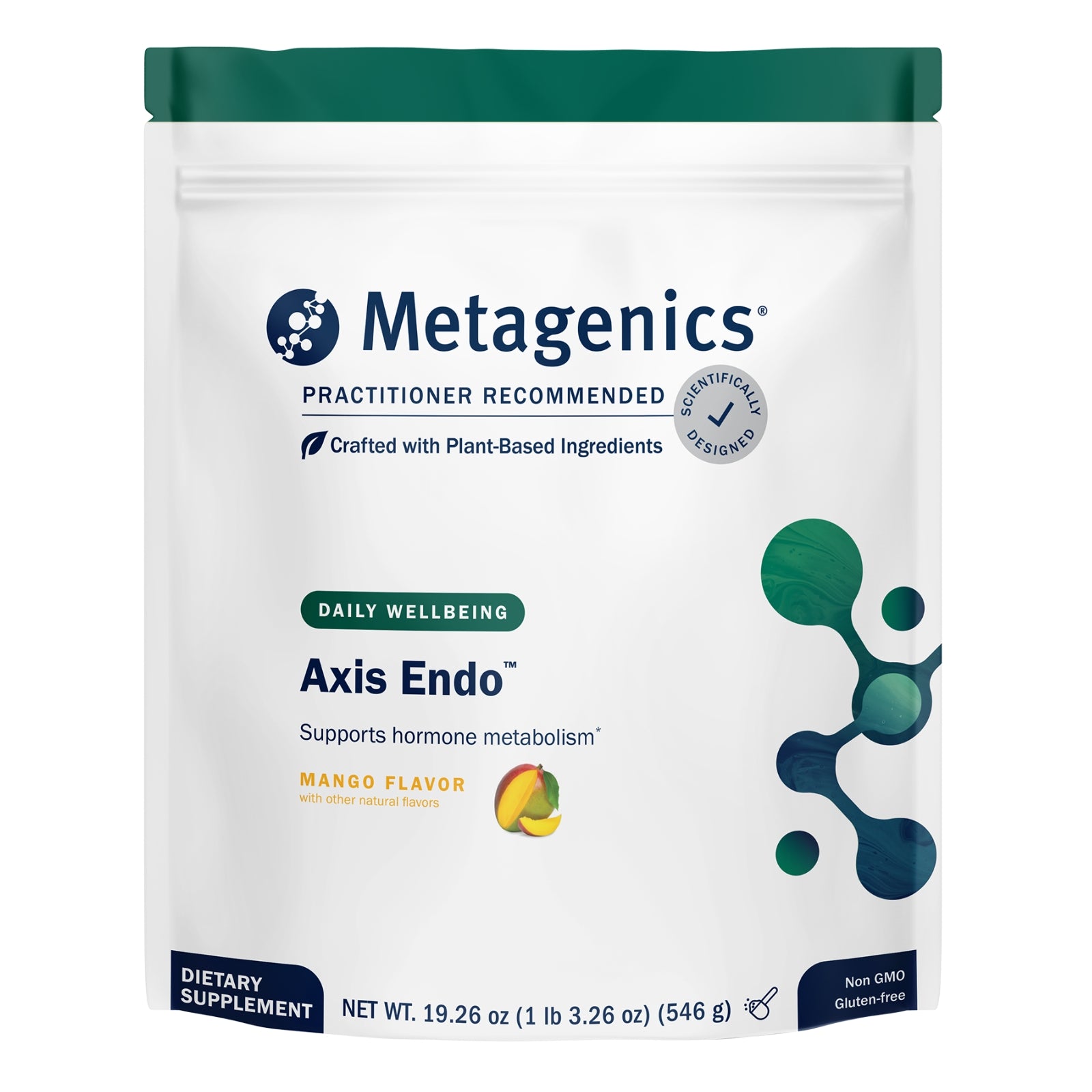 Metagenics, Axis Endo™, Mango, 1 lb 3.26 oz (546 g) UPC 755571950857 | HiLife Vitamins