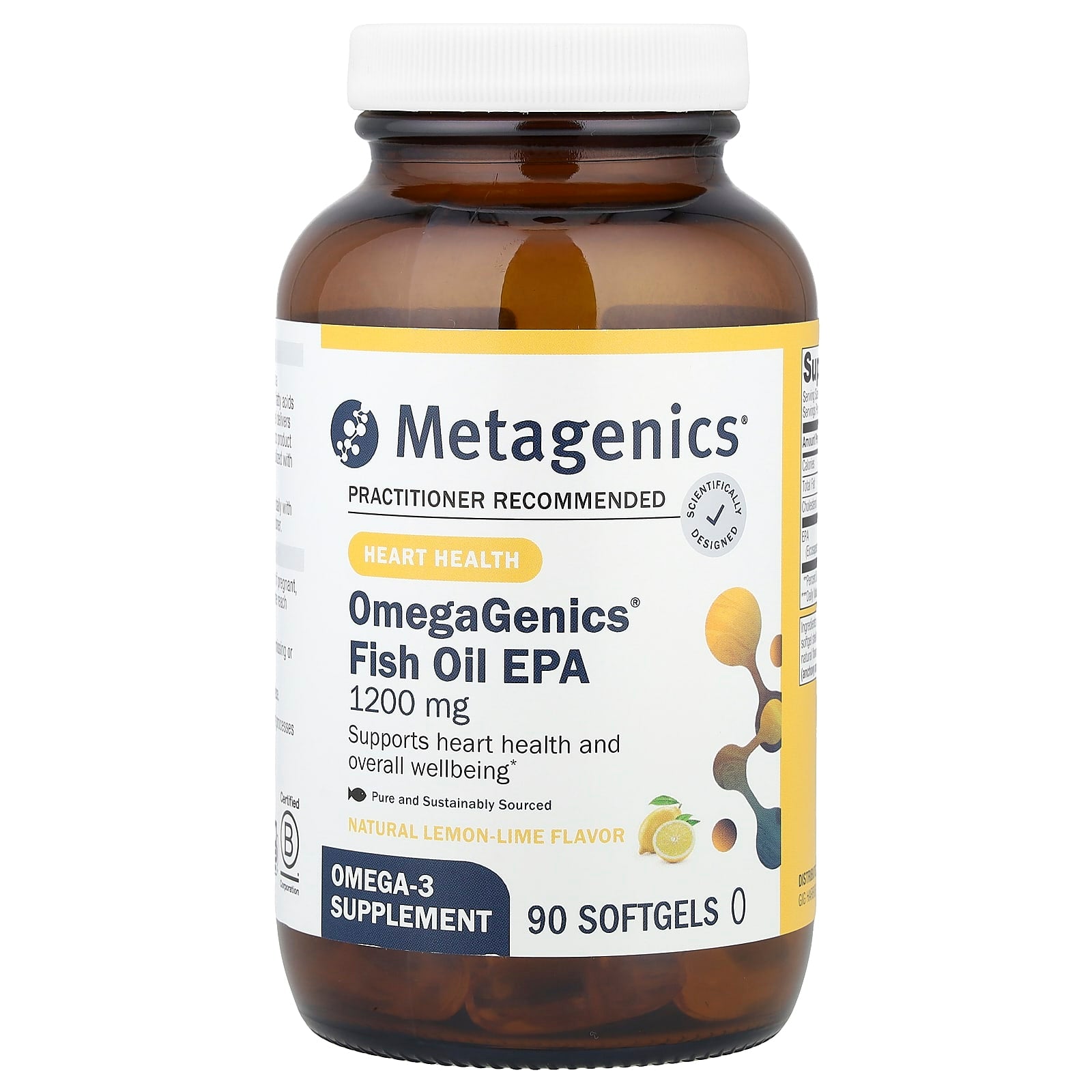 Metagenics, OmegaGenics® EPA 1200 Lemon-Lime, 90 Softgels UPC 755571950987 | HiLife Vitamins