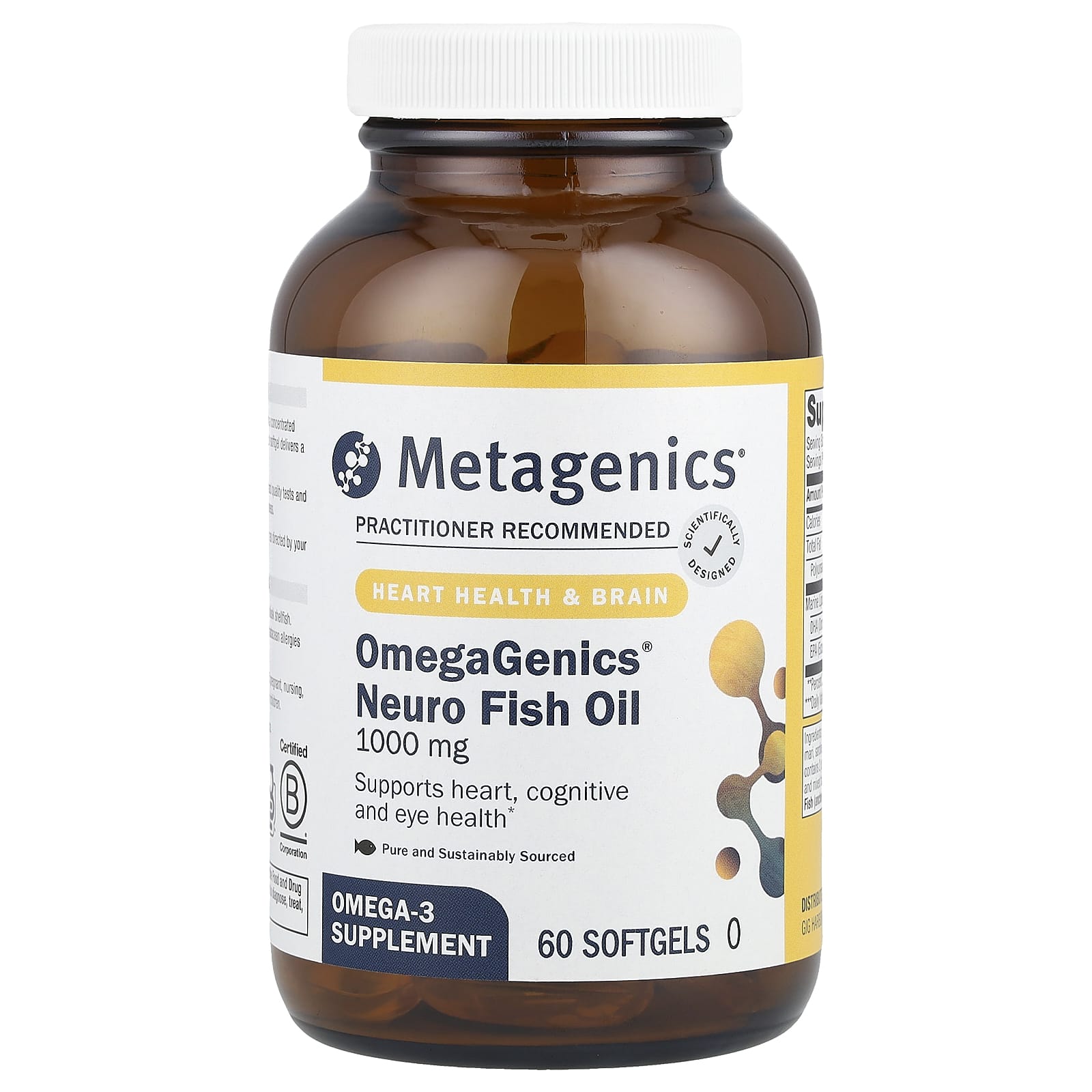 Metagenics, OmegaGenics®, Neuro Fish Oil, 1,000 mg, 60 Softgels UPC 755571953032 | HiLife Vitamins