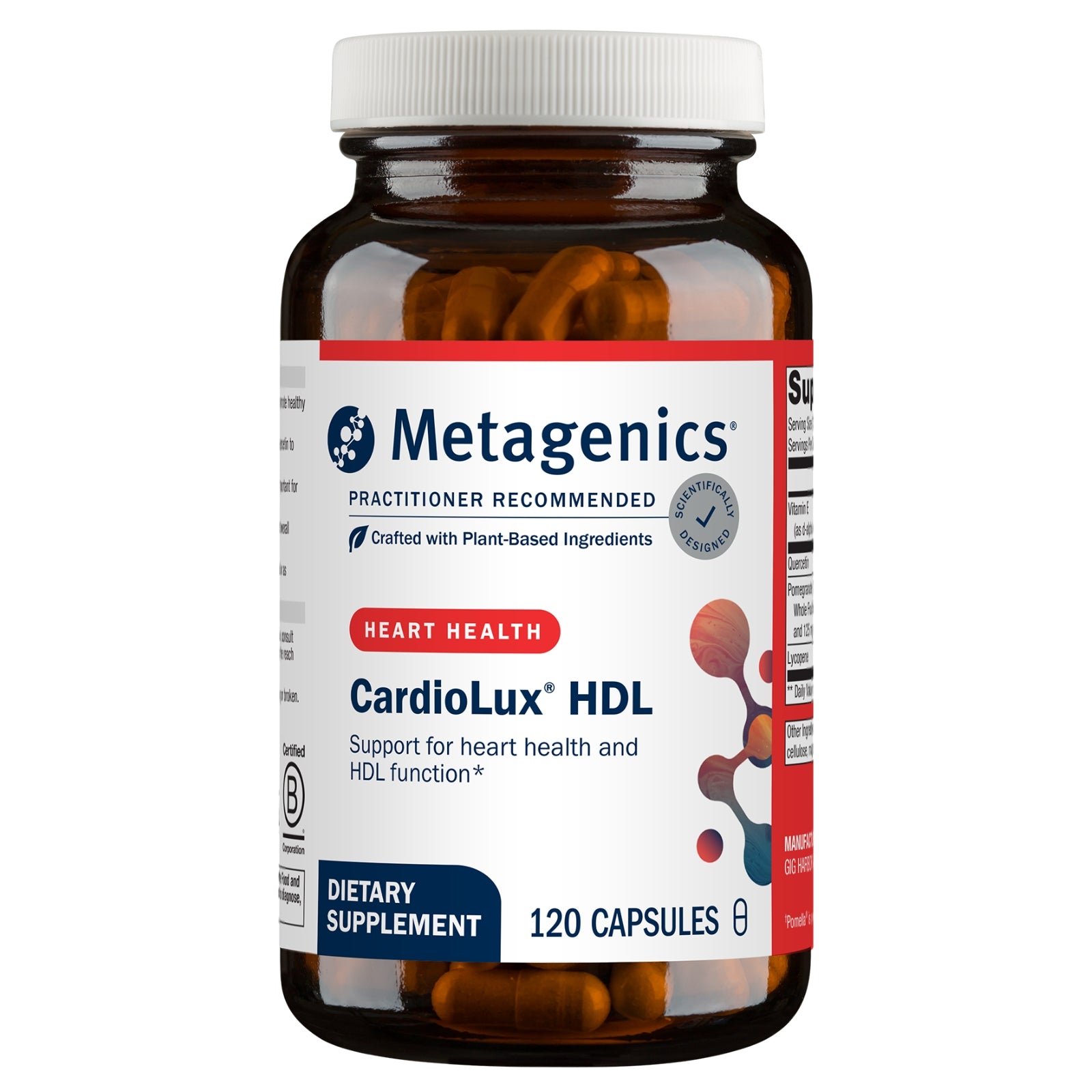 Metagenics, CardioLux HDL, 120 Capsules UPC 755571955036 | HiLife Vitamins