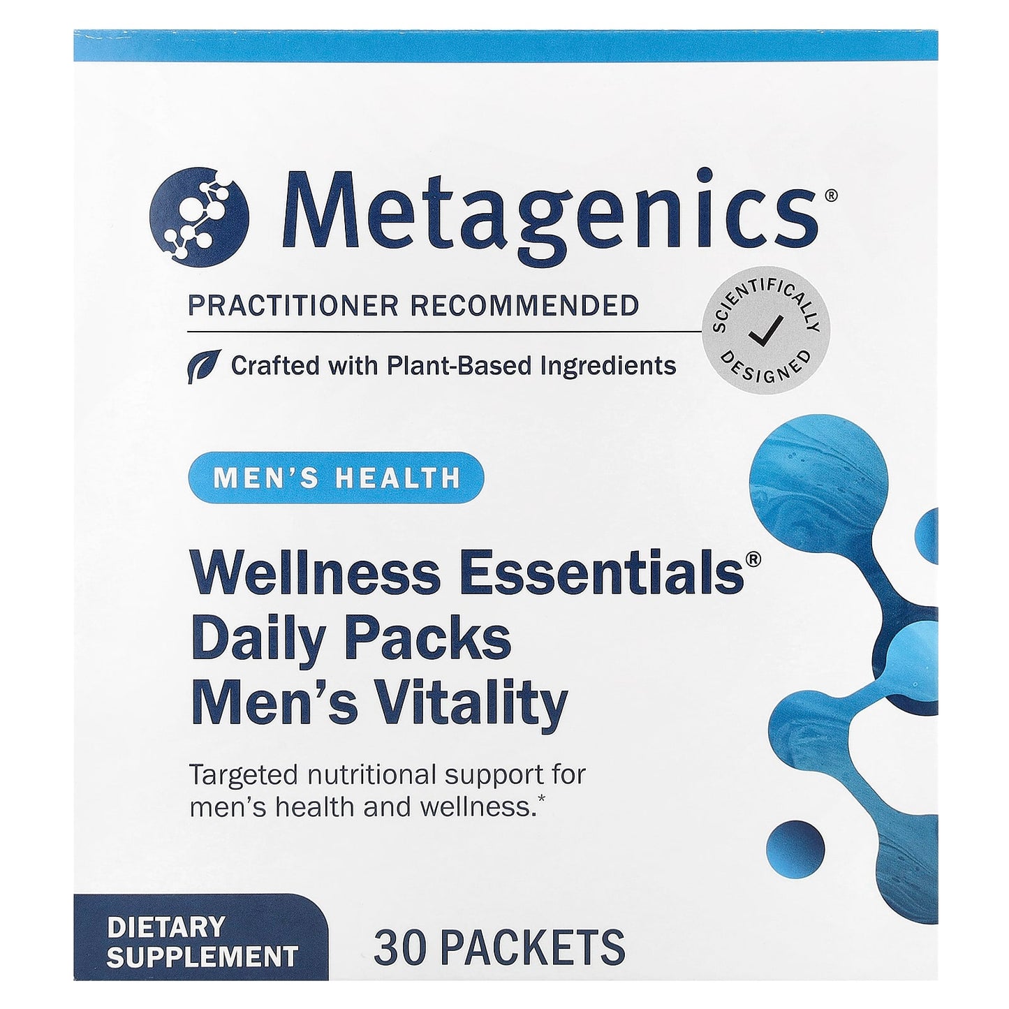 Metagenics, Wellness Essentials® Men's Vitality Daily Packs, 30 Packets UPC 755571960641 | HiLife Vitamins