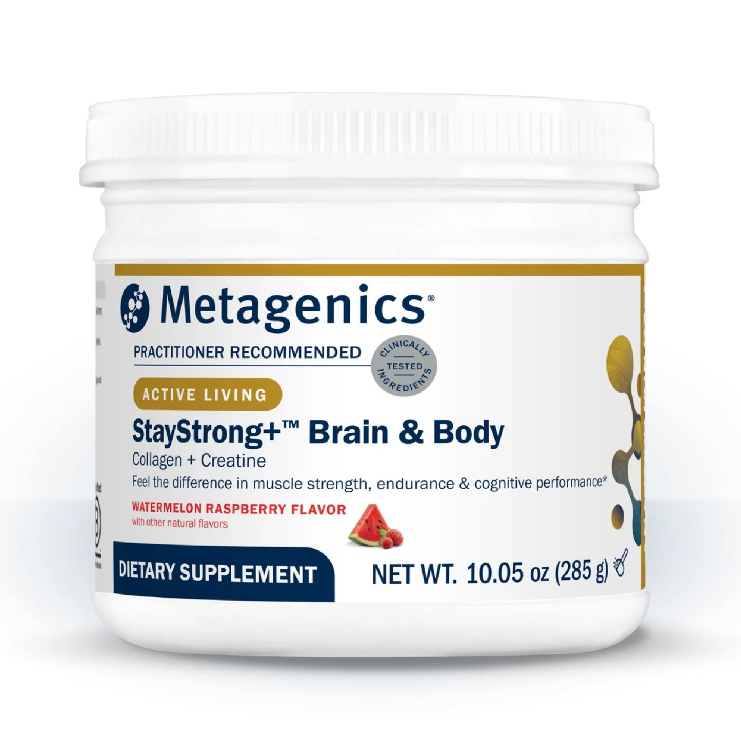 Metagenics, StayStrong+™ Brain & Body Powder, Watermelon Raspberry Flavored, 10.05 oz (285g) UPC 755571961945