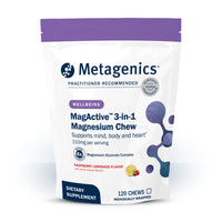 Metagenics, MagActive® 3-in-1 Magnesium Chew, Raspberry Lemonade Flavor, 120 Soft Chews UPC 755571962096 | Hilife Vitamins
