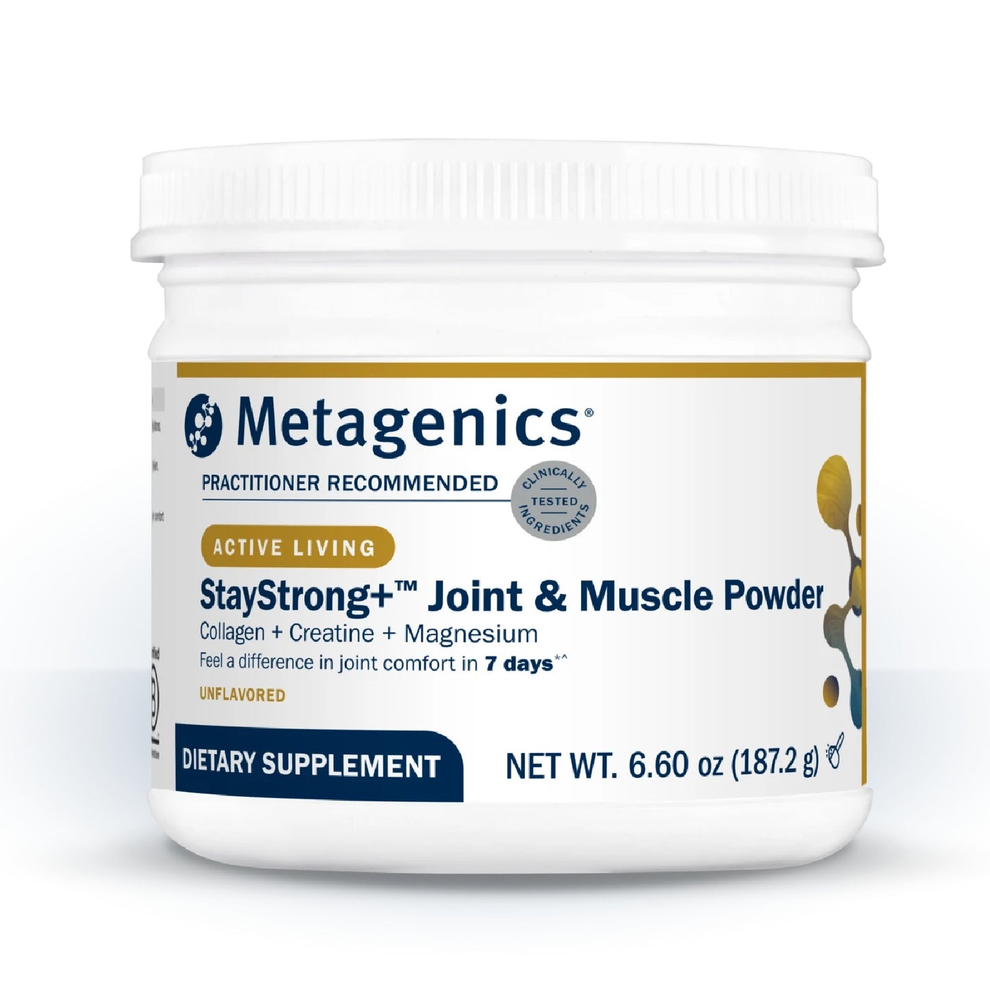 Metagenics, StayStrong+ Joint and Muscle Powder, Unflavored, 6.6 oz (187.2g) UPC 755571962126 | Hilife Vitamins
