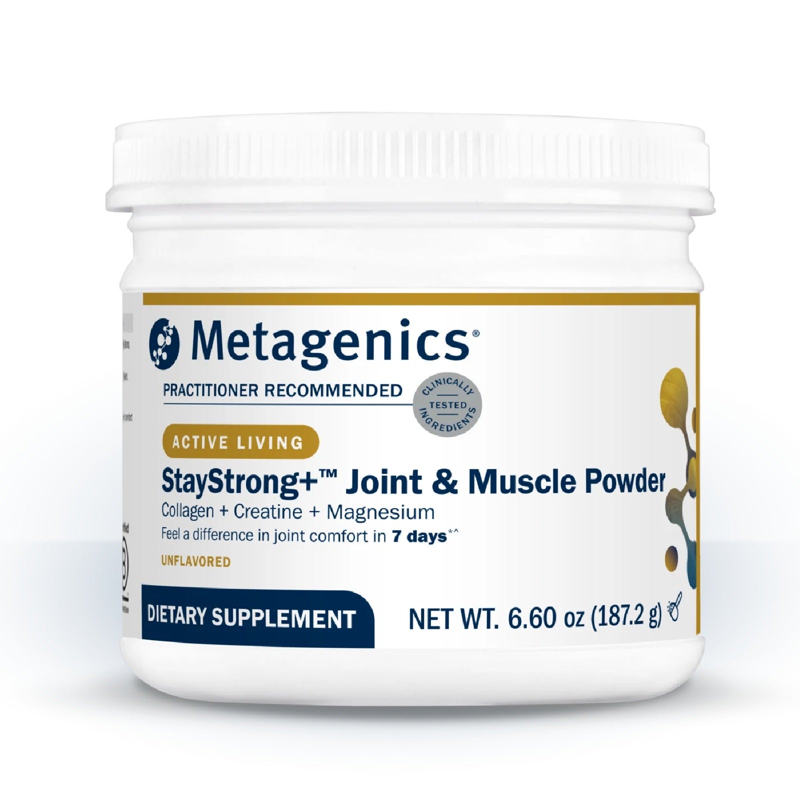 Metagenics, StayStrong+ Joint and Muscle Powder, Unflavored, 6.6 oz (187.2g) UPC 755571962126 | Hilife Vitamins