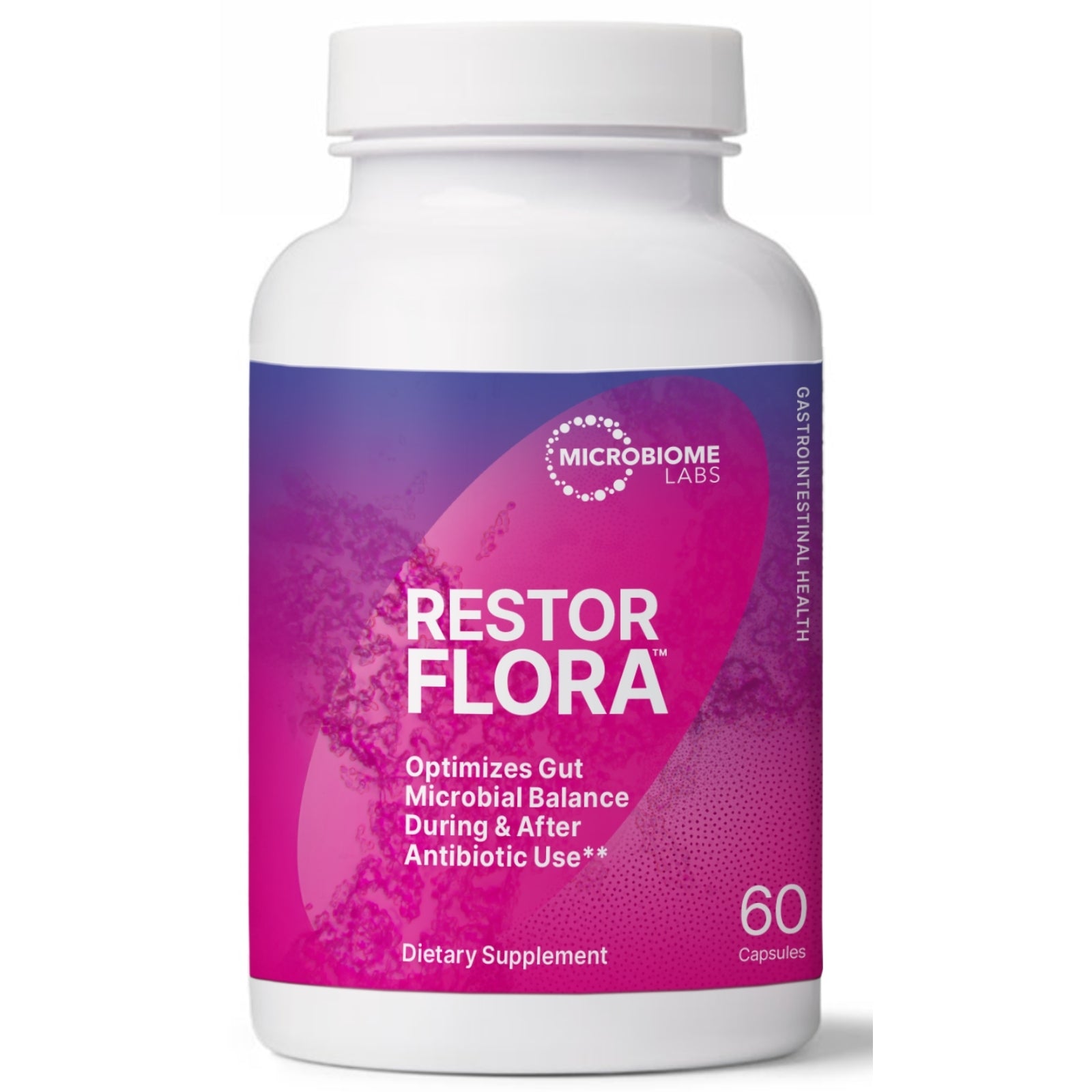Microbiome Labs, RestorFlora, 60 Capsules - 674306523787 | Hilife Vitamins