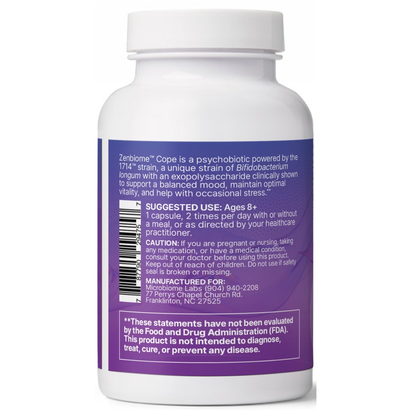 Microbiome Labs, Zenbiome Cope, 60 Capsules UPC 787790294757 | HiLife Vitamins