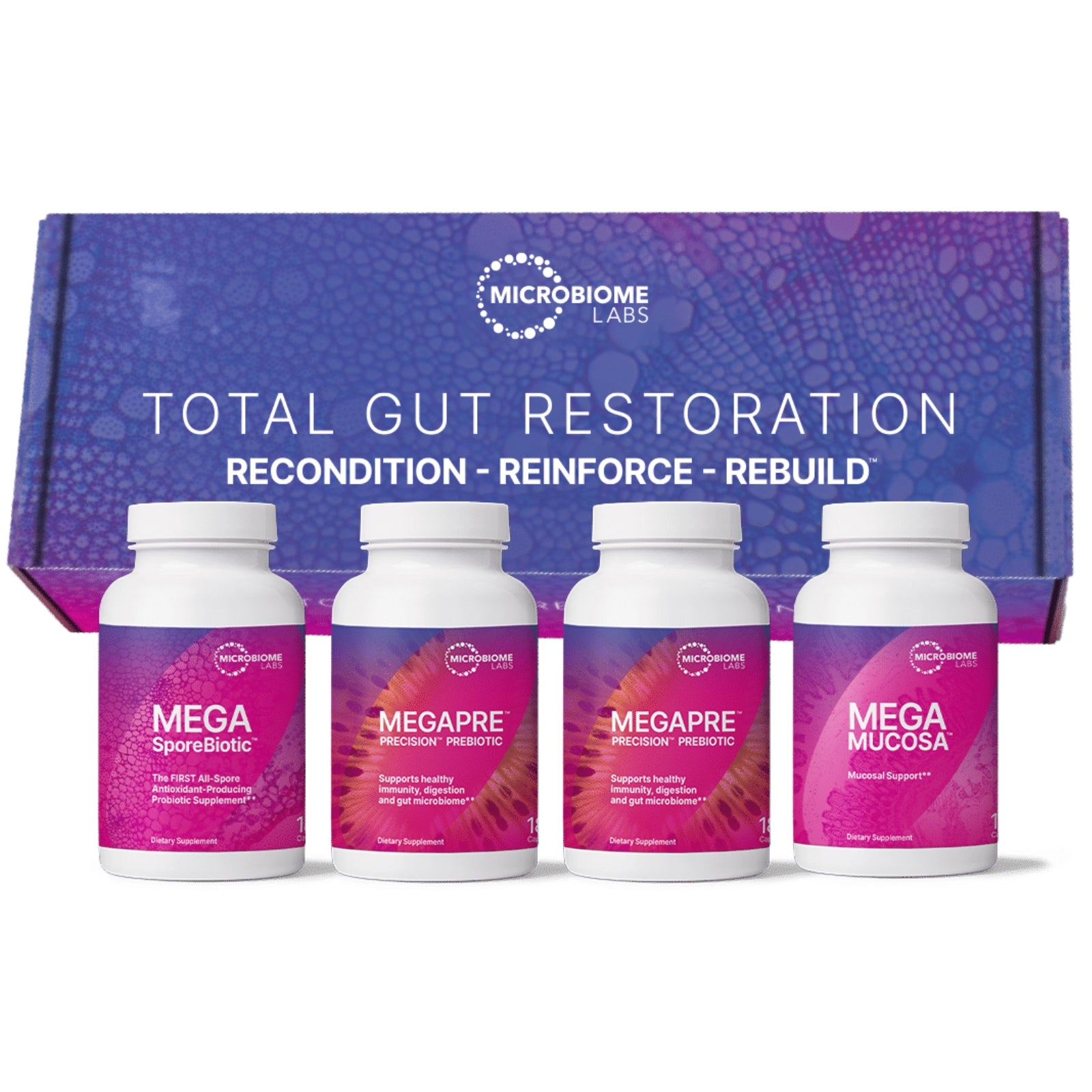 Microbiome Labs, Total Gut Restoration Kit, 1 Kit UPC 787790295000 | HiLife Vitamins