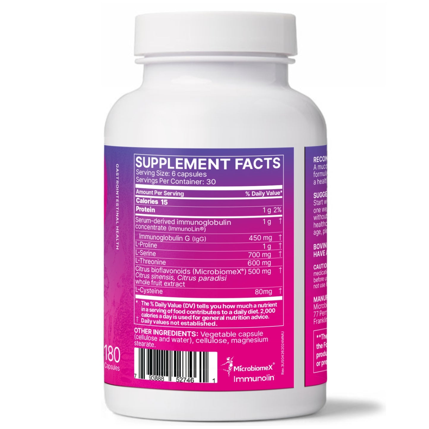 Microbiome Labs, MegaMucosa, 180 Capsules UPC 793888527461 | HiLife Vitamins