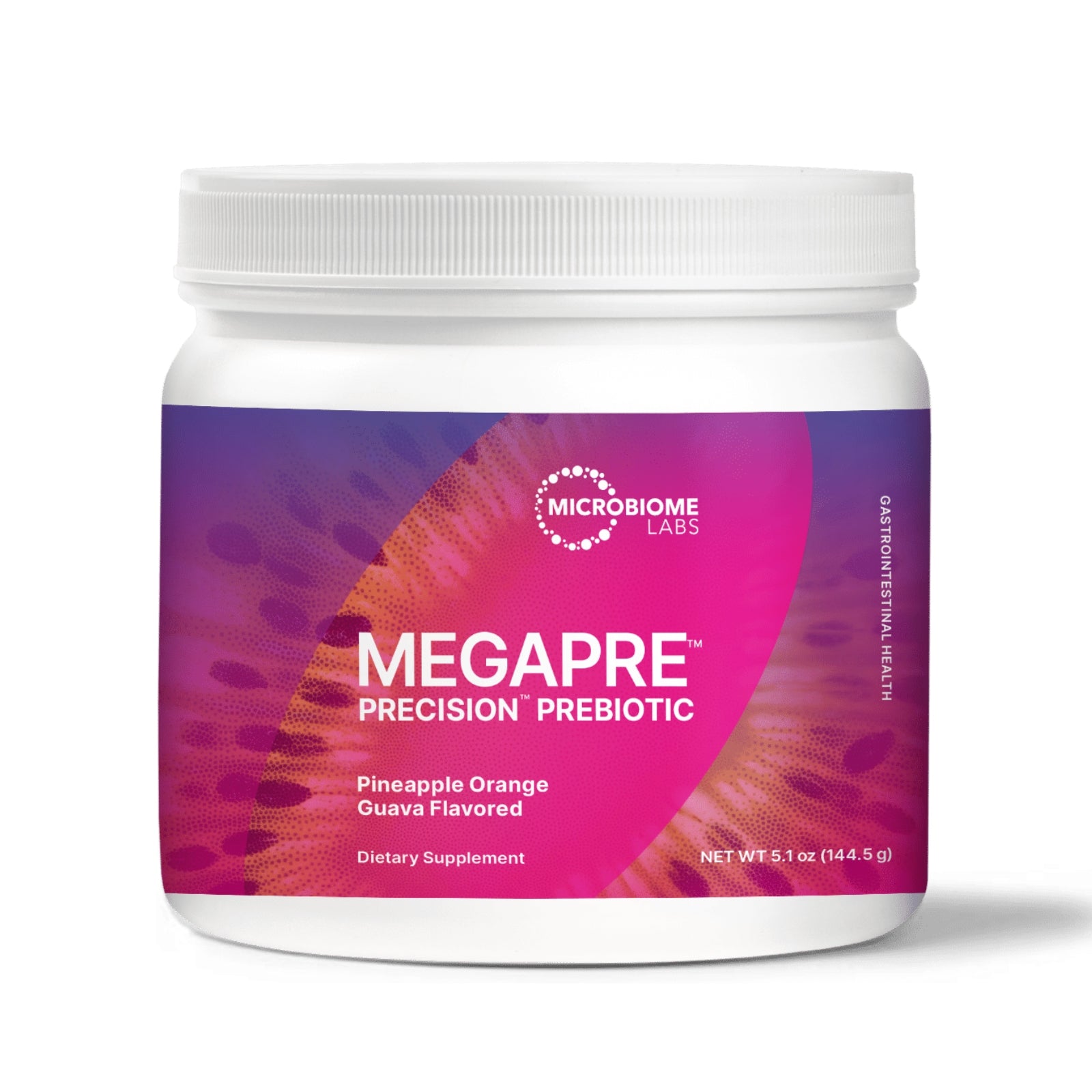 Microbiome Labs, MegaPreBiotic, Pineapple Orange Guava Flavored, 5.5 Oz (144.6 g) UPC 793888529069 | HiLife Vitamins 