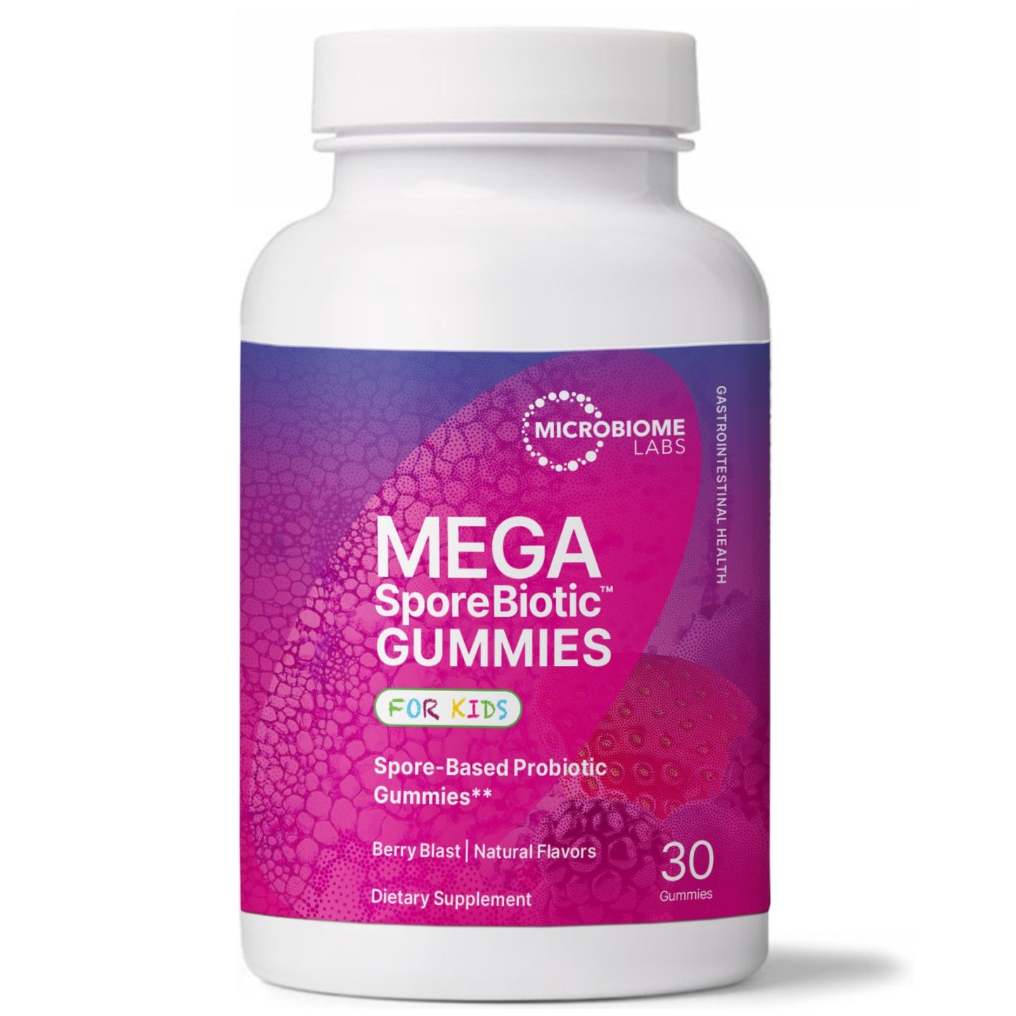 Microbiome Labs, MegaSporeBiotic For Kids, Berry Blast and Natural Flavors, 30 Gummies UPC 793888533165 | HiLife Vitamins