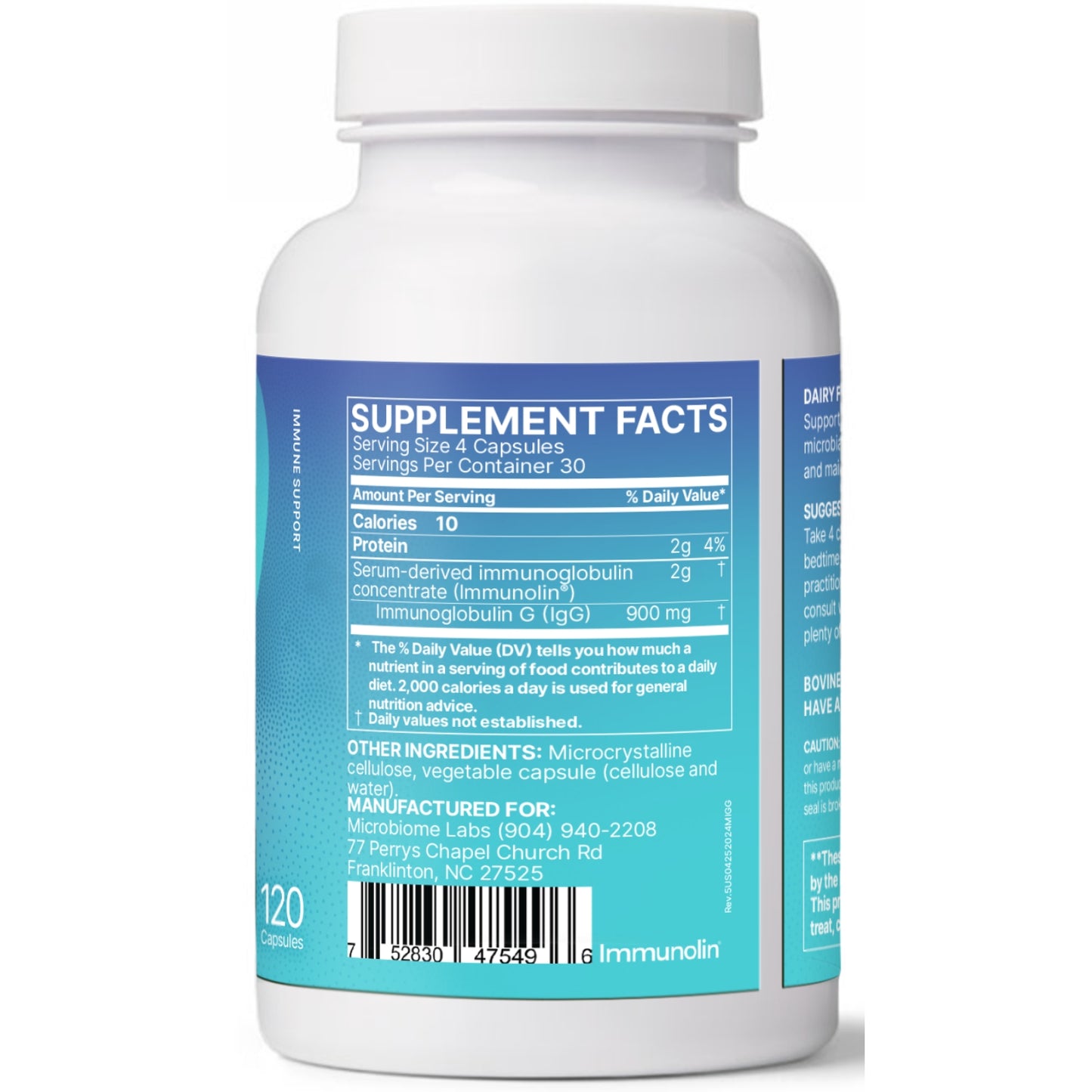Microbiome Labs, Mega IgG2000, 120 Capsules UPC 752830475496 | HiLife Vitamins