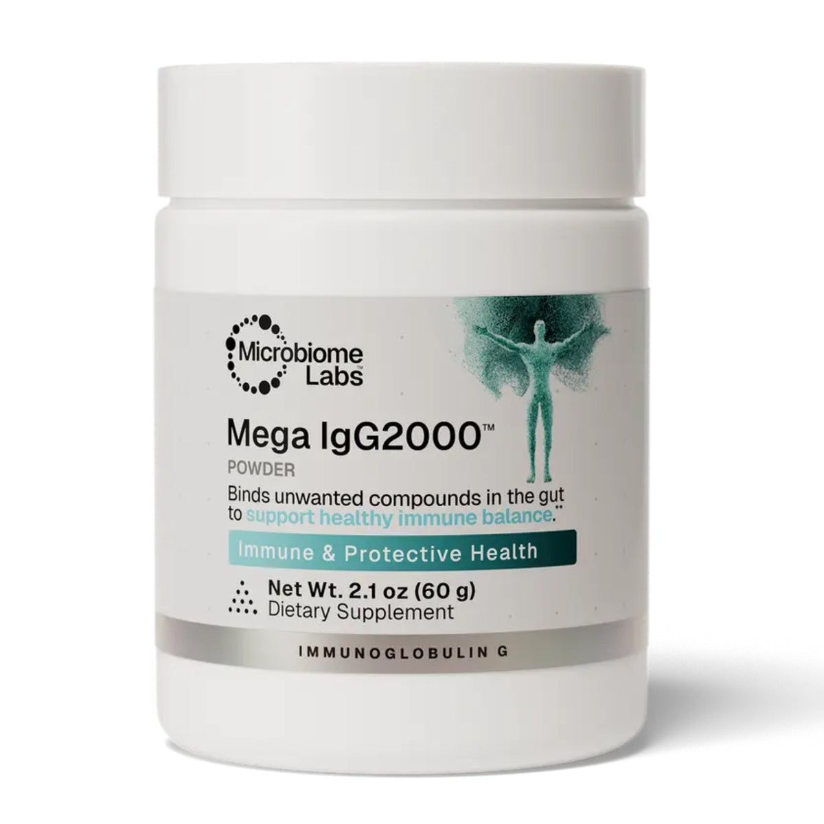 Microbiome Labs, Mega IgG2000 Powder, 60 g Powder UPC 787790294856 | Hilife Vitamins