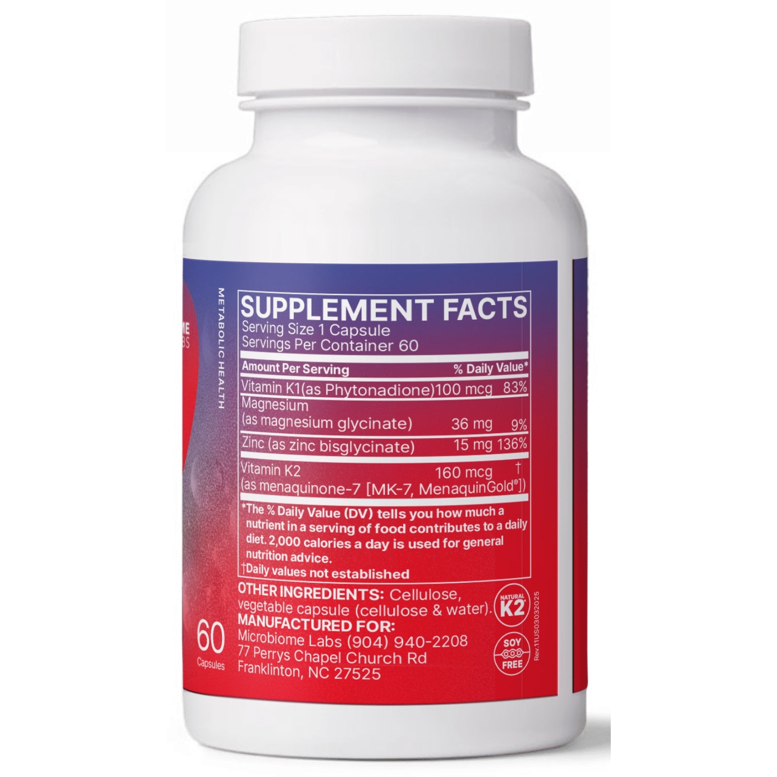 Microbiome Labs, MegaQuinone K2-7, 60 Capsules UPC 793888532564 | HiLife Vitamins
