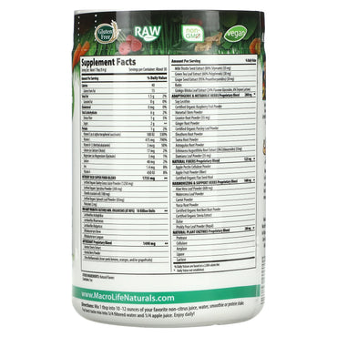 Miracle, Macro Greens (30 Servings), 10 Oz UPC 054139909000 | Hilife Vitamins