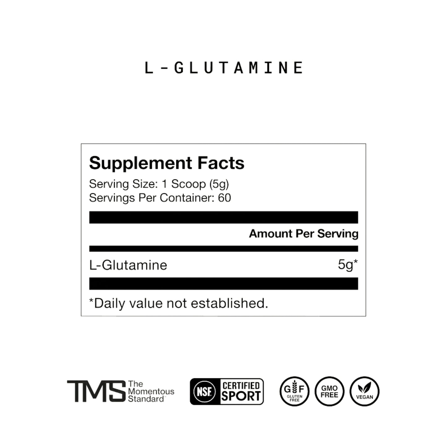 Momentous, L-Glutamine, 10.6oz (300g) UPC 850030796011 | Hilife Vitamins