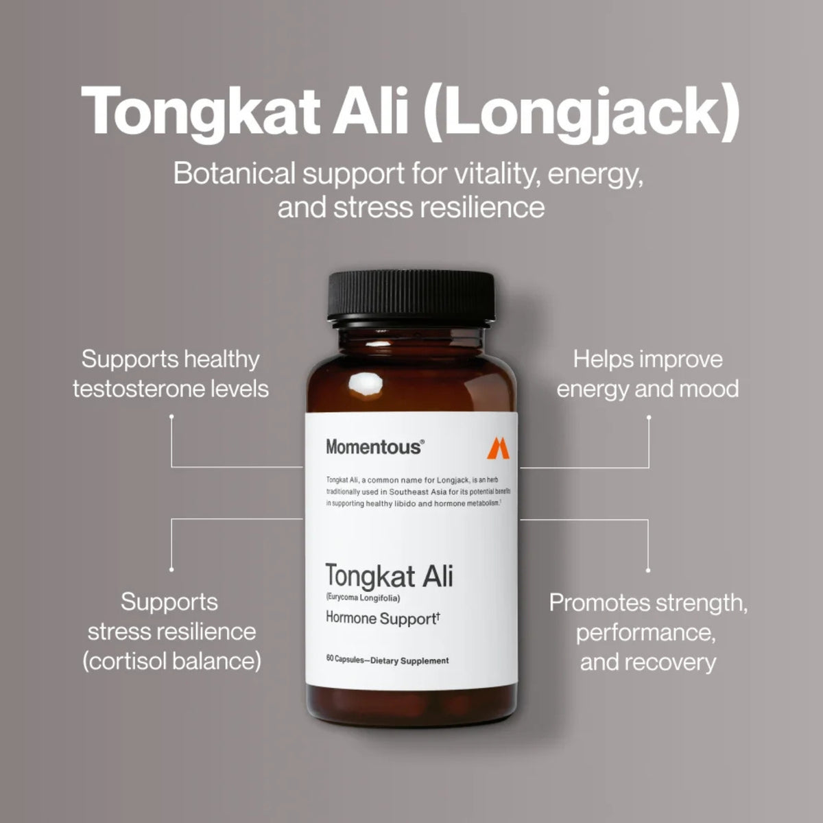 Momentous, Tongkat Ali, 60 Capsules UPC 850030796073 | Hilife Vitamins