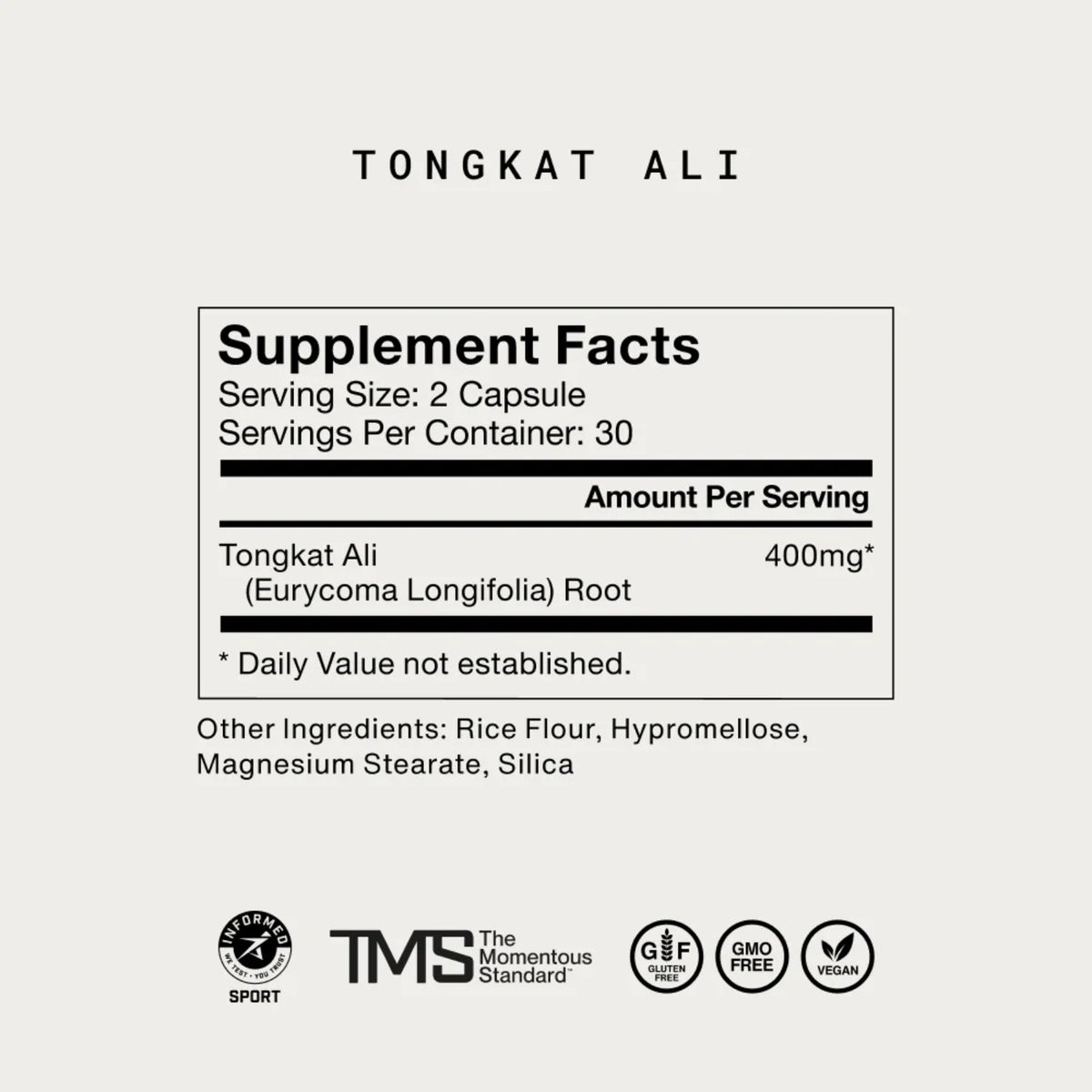 Momentous, Tongkat Ali, 60 Capsules UPC 850030796073 | Hilife Vitamins