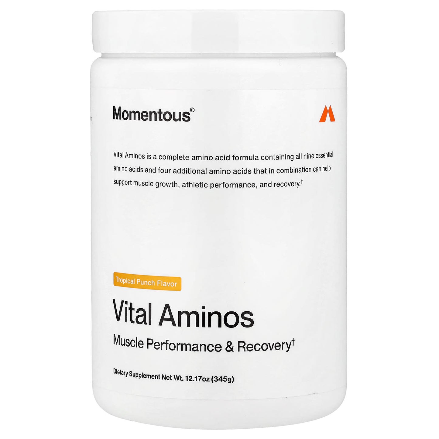 Momentous, Vital Aminos, Tropical Punch, 12.17 oz (345 g) UPC 850030796271 | Hilife Vitamins