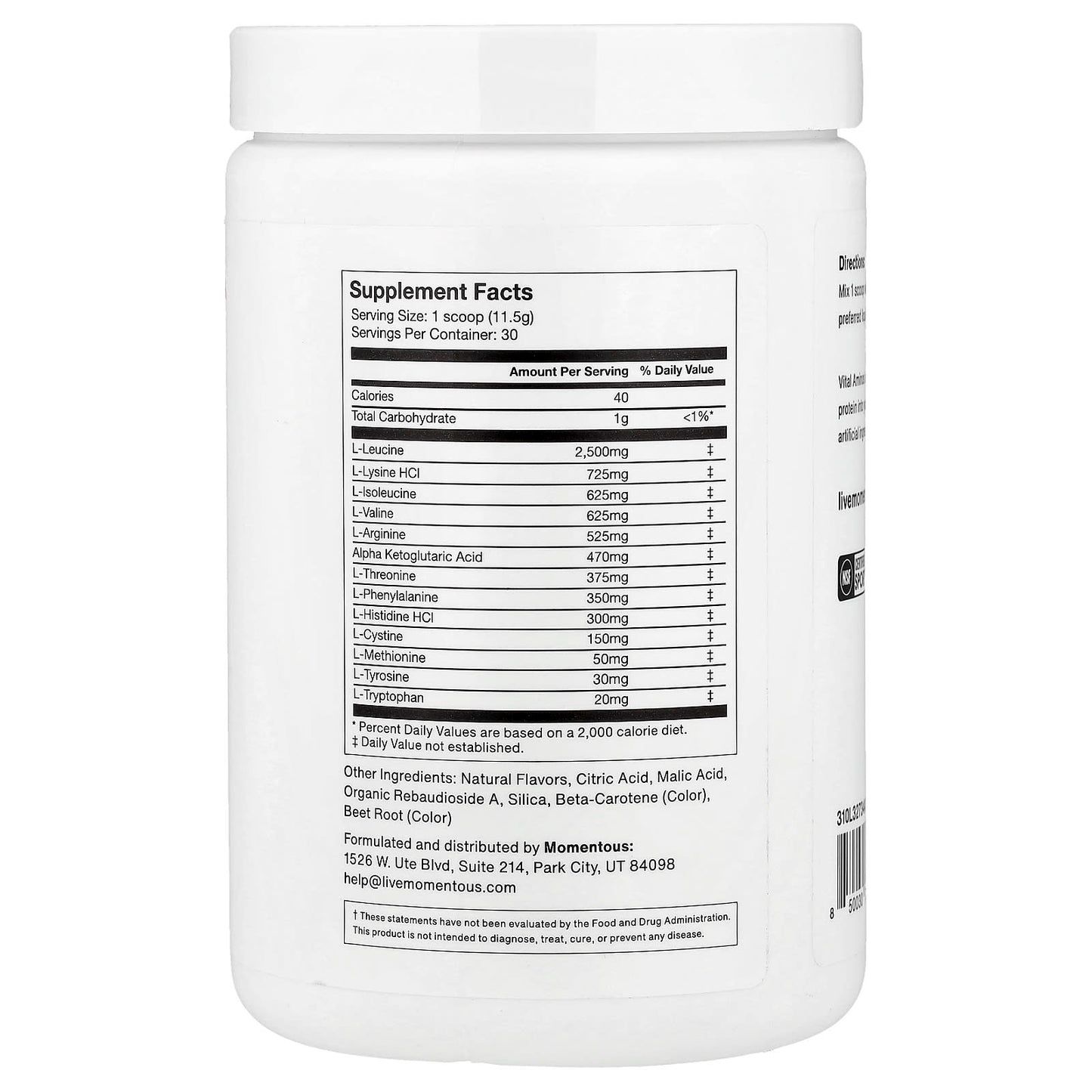 Momentous, Vital Aminos, Tropical Punch, 12.17 oz (345 g) UPC 850030796271 | Hilife Vitamins