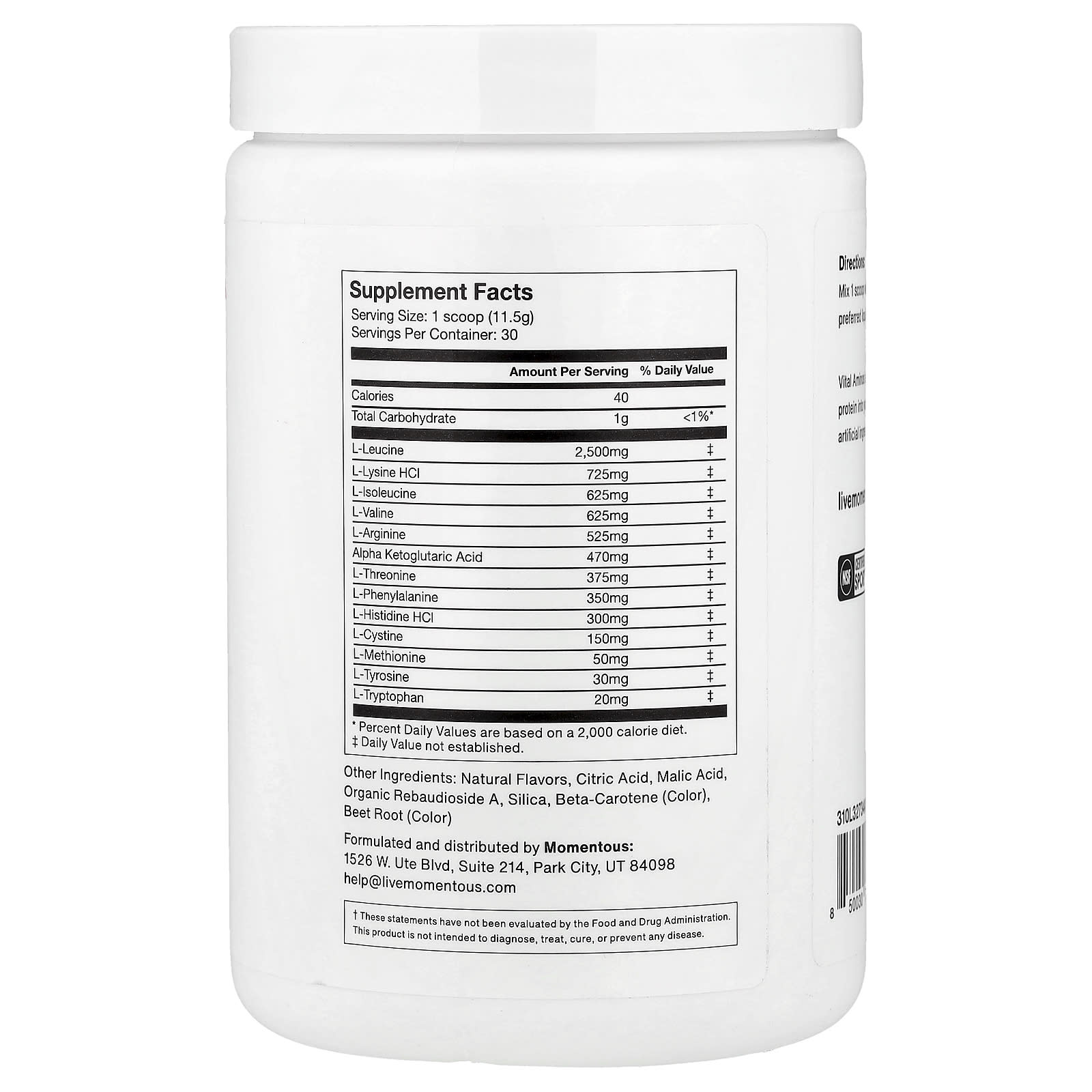 Momentous, Vital Aminos, Tropical Punch, 12.17 oz (345 g) UPC 850030796271 | Hilife Vitamins