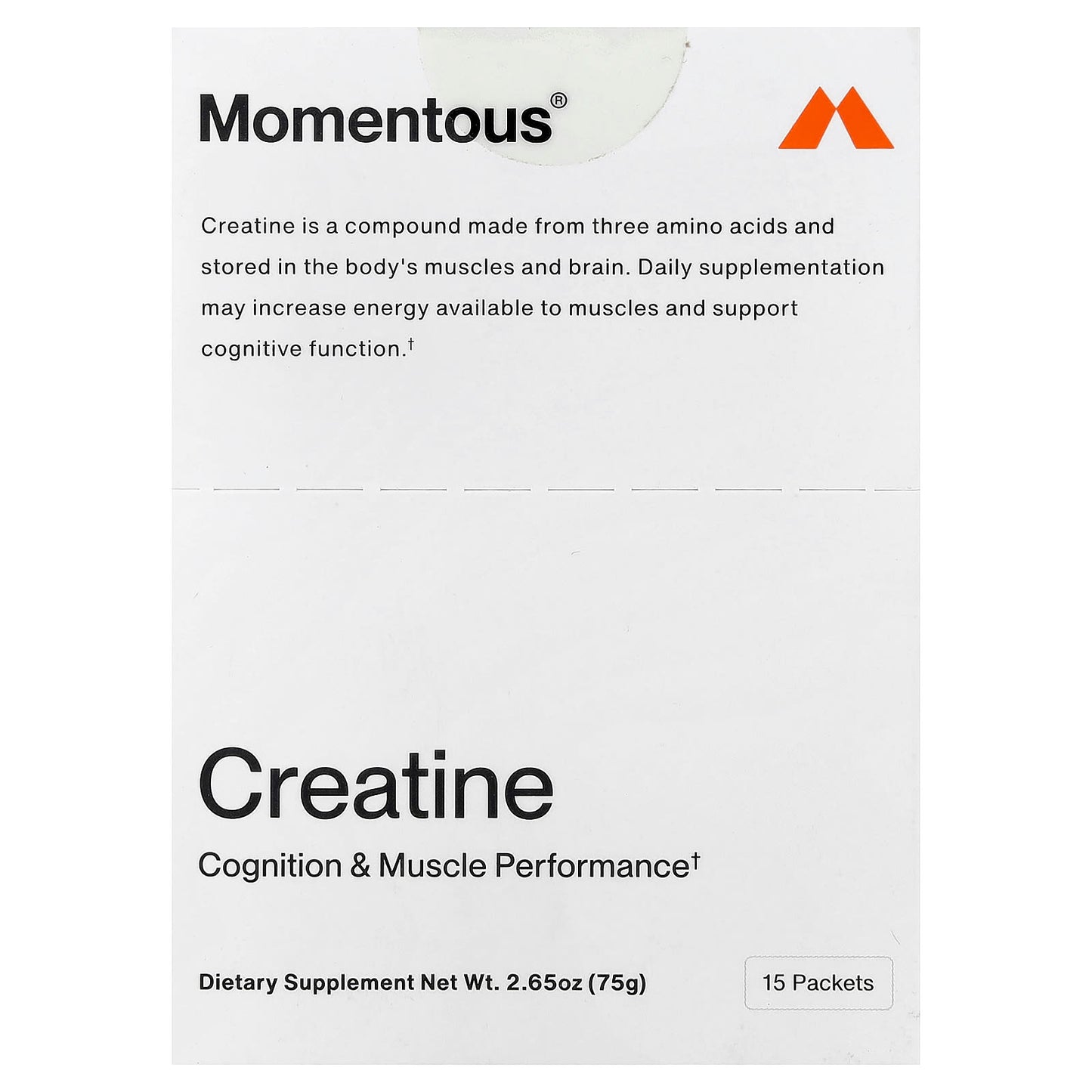 Momentous, Creatine, 15 Packets, 0.18 oz (5 g) Each UPC 850030796387 | Hilife Vitamins