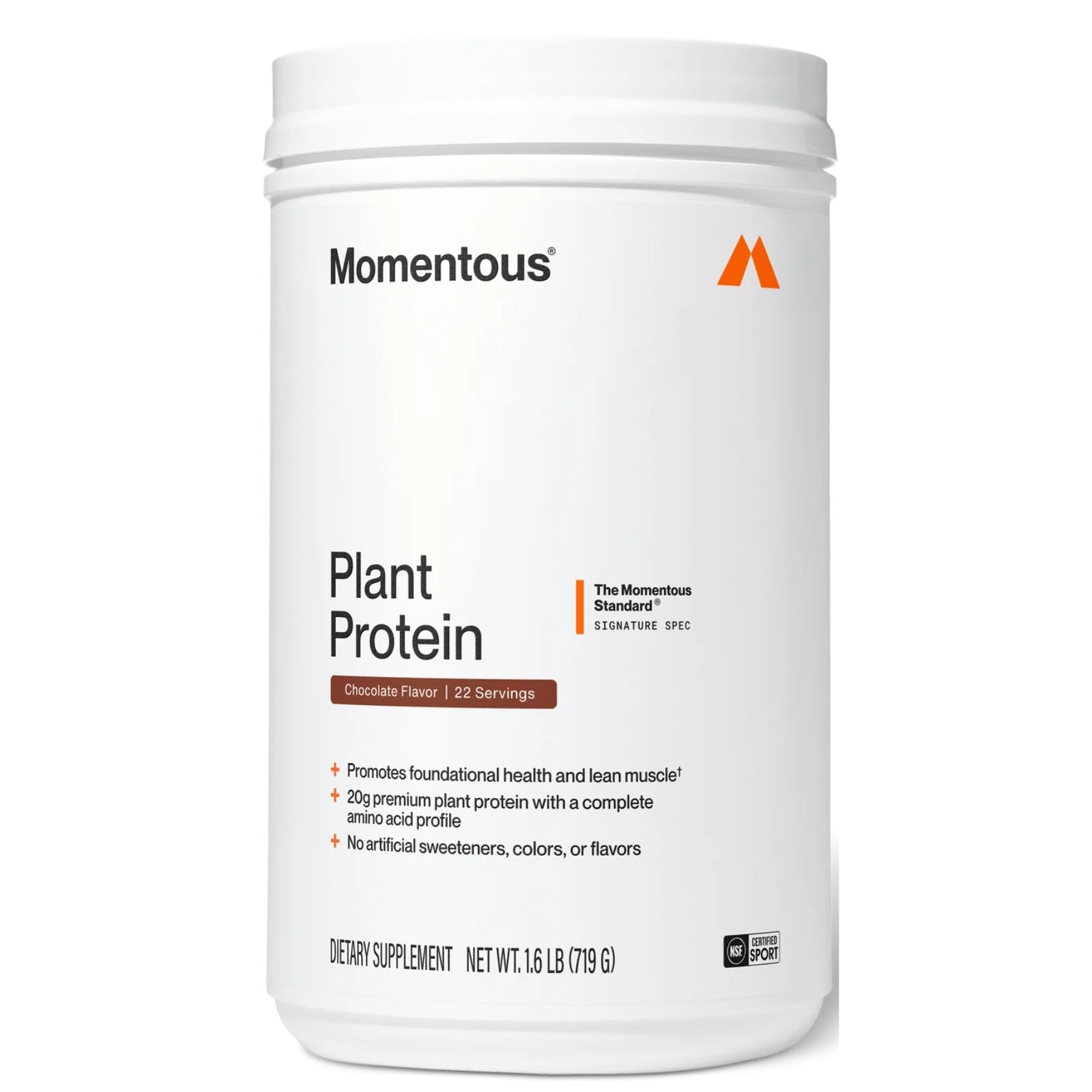 Momentous, 100% Plant Protein, Chocolate, 1.6lb (719 g) UPC 850030796509 | Hilife Vitamins