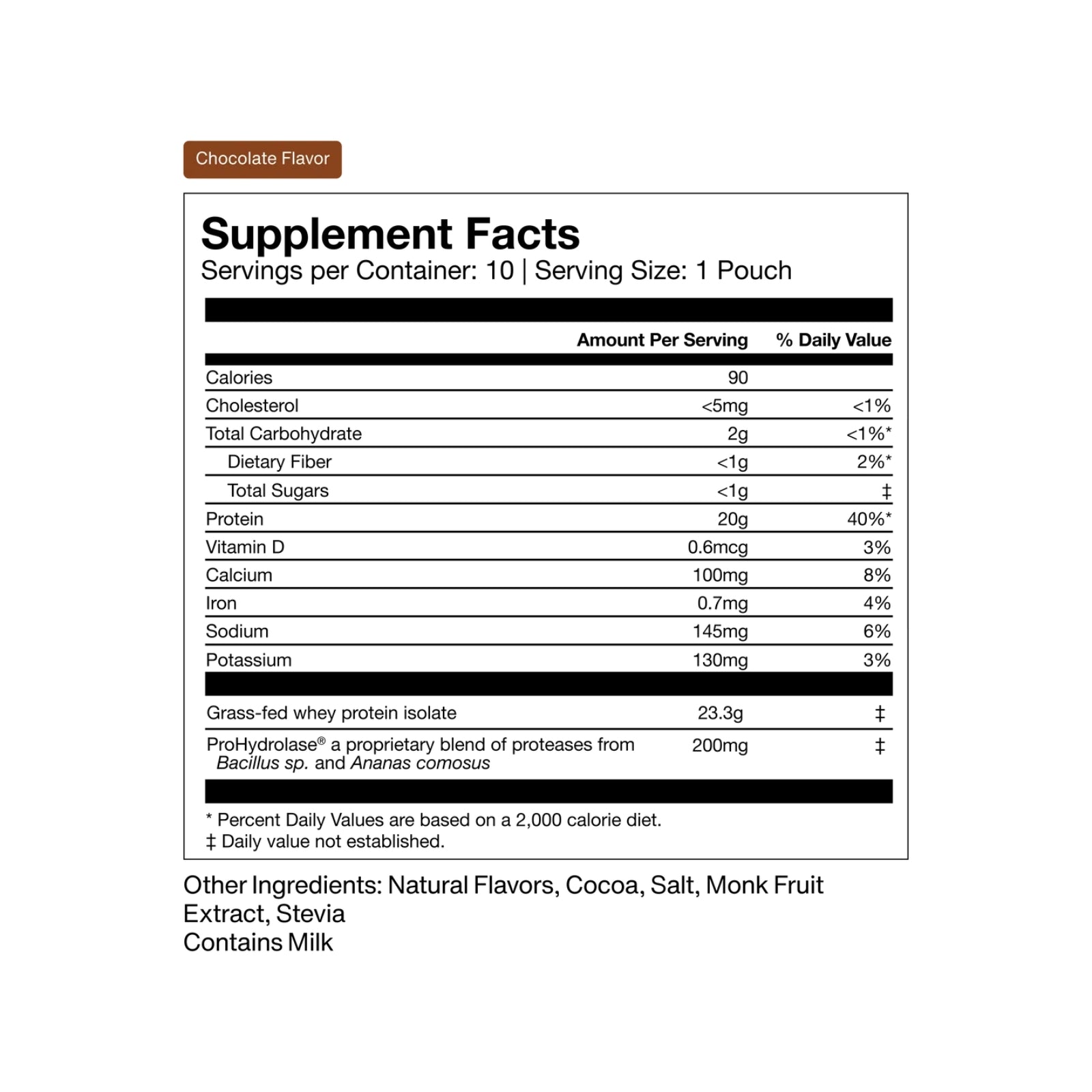 Momentous, Whey Protein Isolate, Chocolate Flavor, 10 Packets, 26.2g Each UPC 850030796653 | Hilife Vitamins