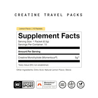 Momentous, Creatine, Lemon Flavor, 15 Packets, 0.22 oz (6.5 g) Each UPC 850030796899 | Hilife Vitamins