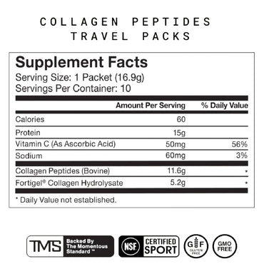 Momentous, Collagen Peptides, 10 Travel Packets, 16.9g Each UPC 850030796950 | Hilife Vitamins