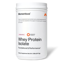 Momentous, Whey Protein Isolate, Strawberry Flavor, 1.36lb (617.5g) UPC 850072768106 | Hilife Vitamins