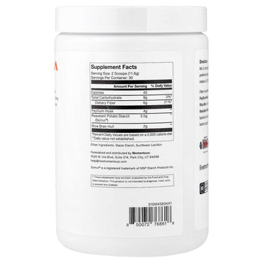 Momentous, Fiber+, Unflavored, 10.2oz (288g) UPC 850072768618 | Hilife Vitamins