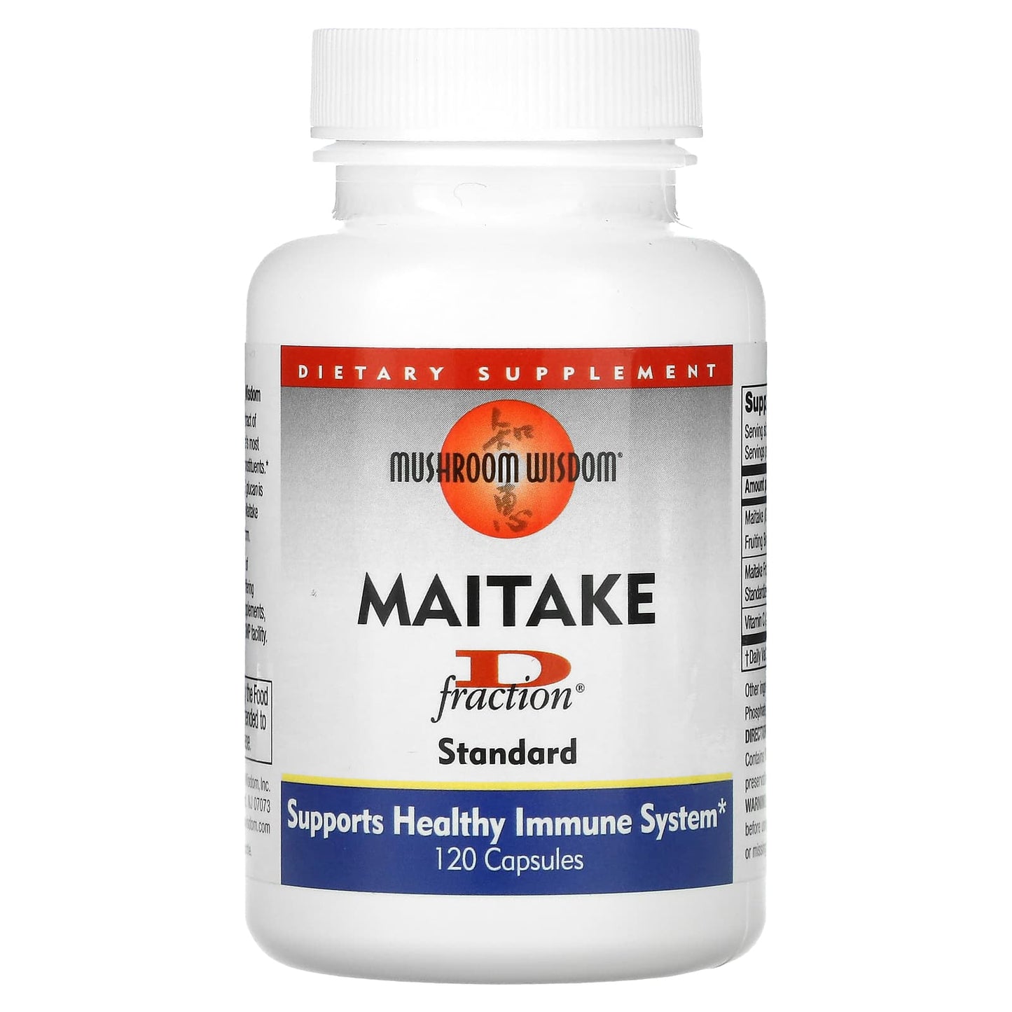 Mushroom Wisdom, Maitake D-Fraction Standard, 120 Capsules UPC 791014104104 | Hilife Vitamins