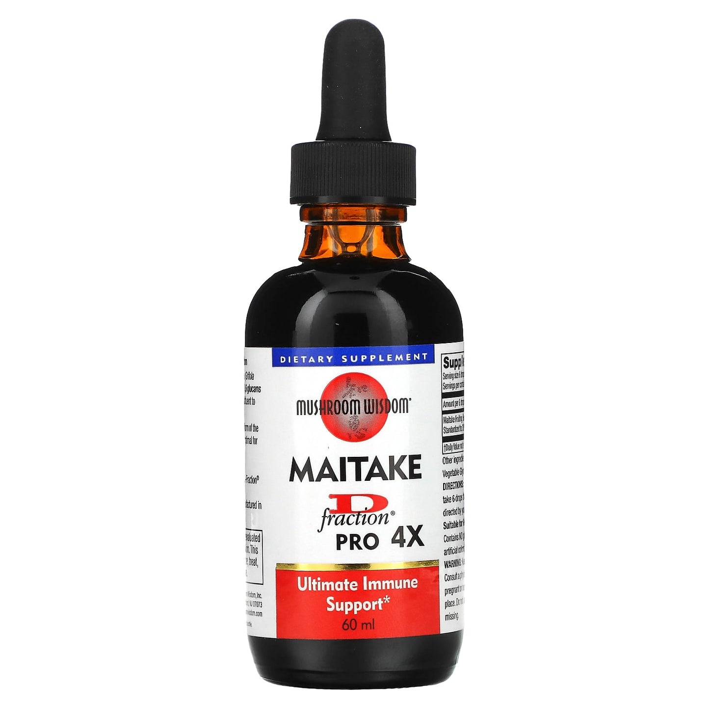 Mushroom Wisdom, Maitake D-Fraction, Pro 4X, 2 Oz LIQUID UPC 791014107211 | Hilife Vitamins