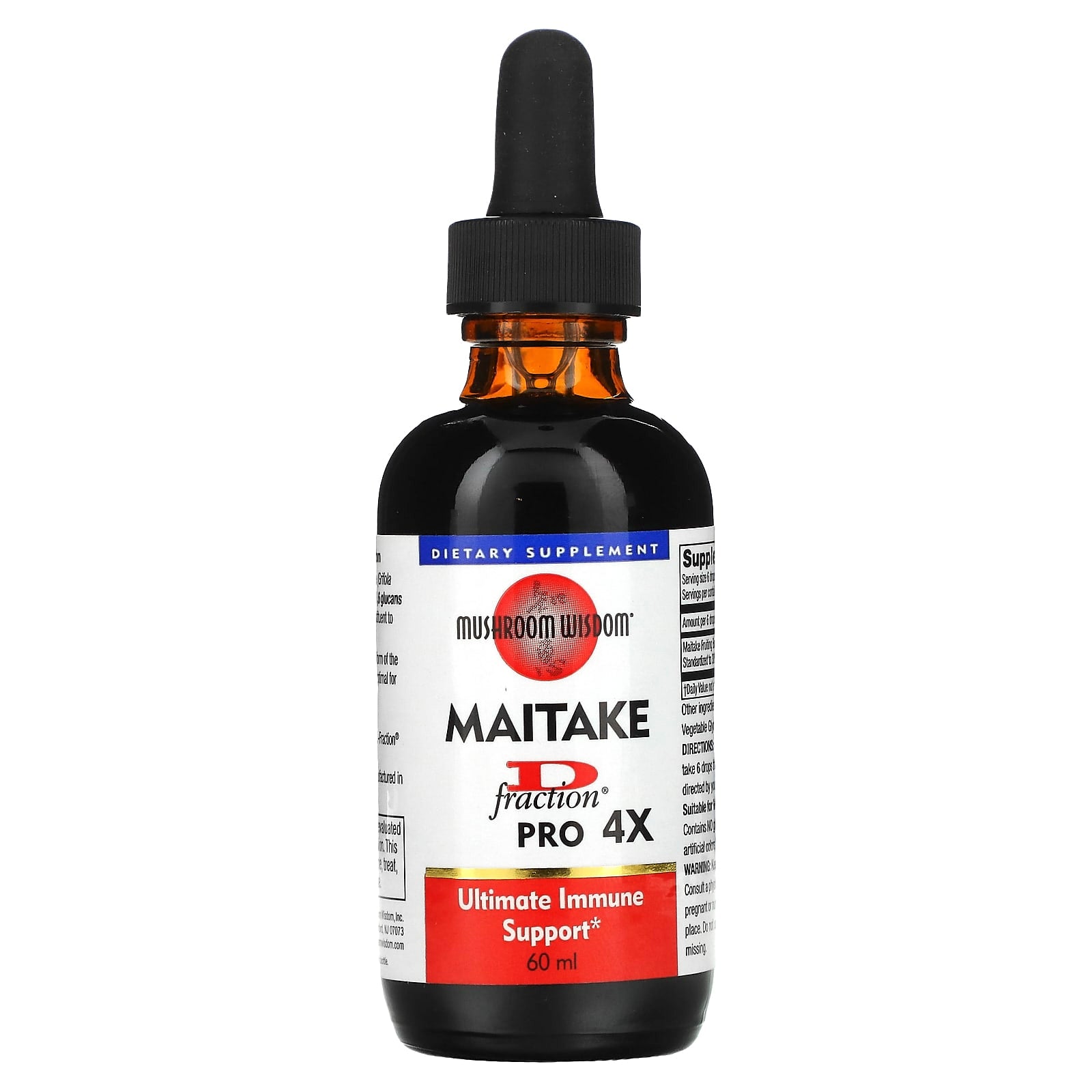 Mushroom Wisdom, Maitake D-Fraction, Pro 4X, 2 Oz LIQUID UPC 791014107211 | Hilife Vitamins