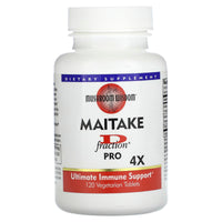Mushroom Wisdom, Maitake D Fraction Pro 4x, 120 Vegetable Tablets UPC 791014107228 | Hilife Vitamins