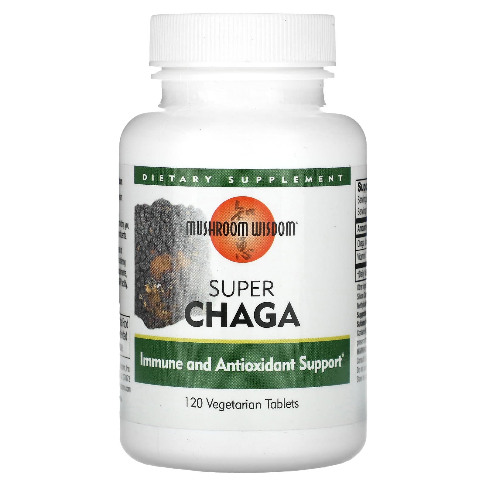 Mushroom Wisdom, Super Chaga, 120 Vegetable Tablets UPC 791014109086 | Hilife Vitamins