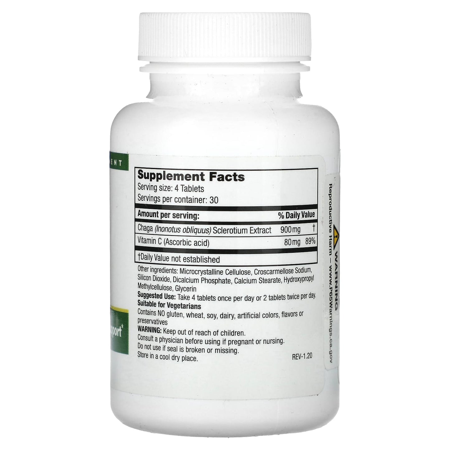 Mushroom Wisdom, Super Chaga, 120 Vegetable Tablets UPC 791014109086 | Hilife Vitamins
