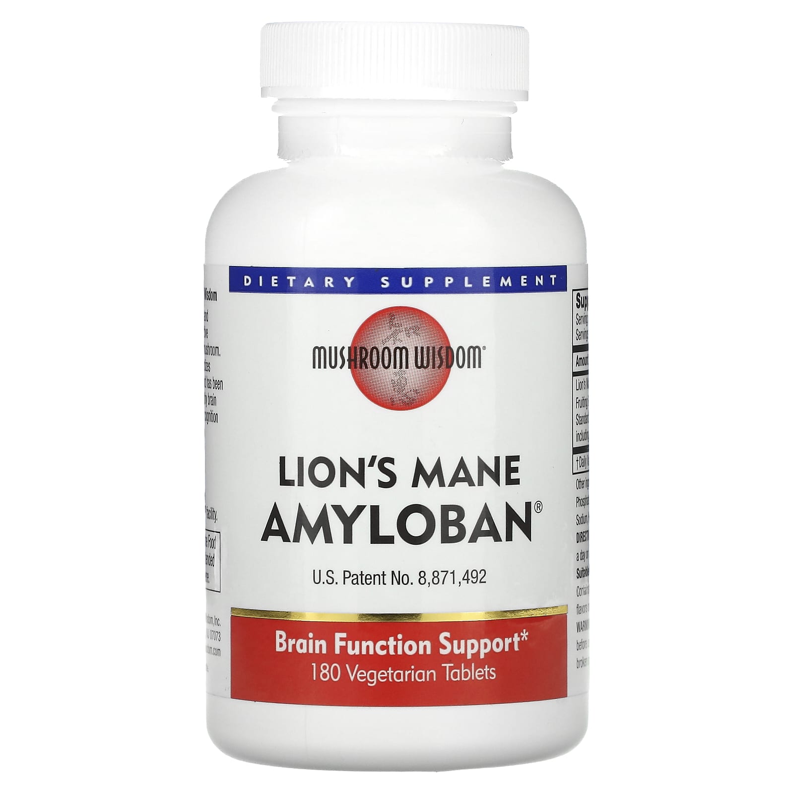 Mushroom Wisdom, Amyloban 3399 180, 180 Tablets UPC 791014309004 | Hilife Vitamins