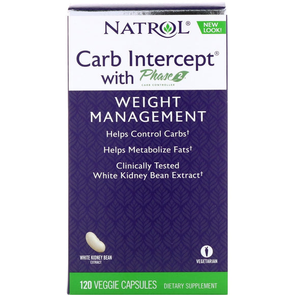 Natrol, Carb Intercept Phase 2, 120 Capsules - 047469042912 | Hilife Vitamins