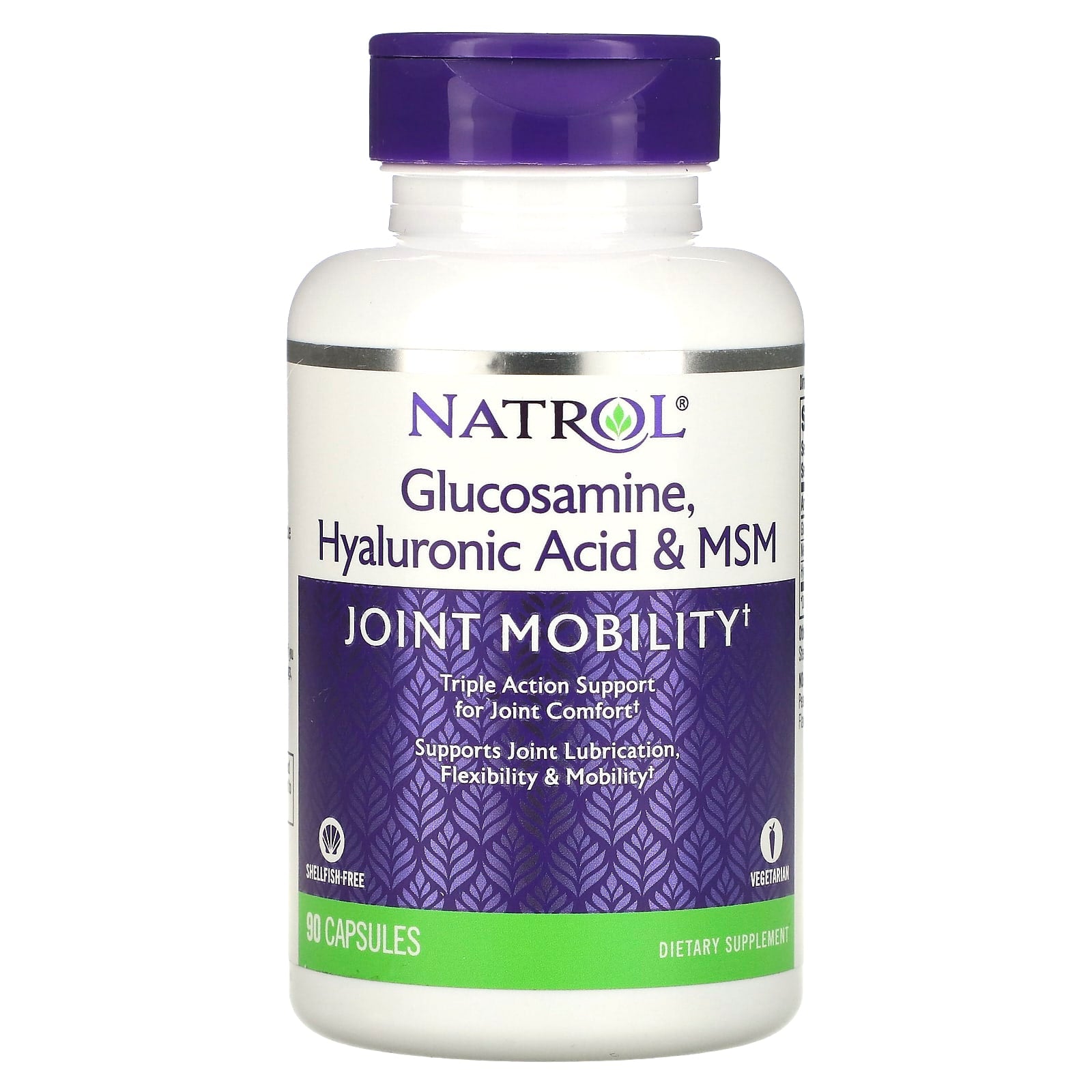 Natrol, Glucosamine, Hyaluronic Acid & MSM, 90 Vegetarian Capsules UPC 047469045159 | HiLife Vitamins