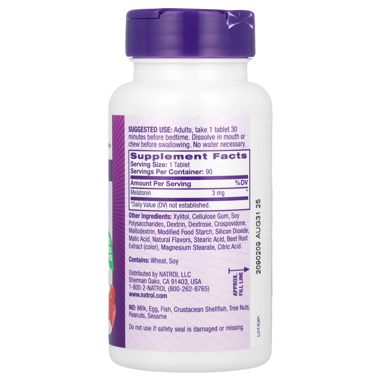 Natrol, Melatonin 3 mg Fast Dissolve, 90 Tablets UPC 047469060763 | Hilife Vitamins
