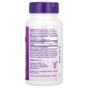Natrol, Melatonin 3 mg Fast Dissolve, 90 Tablets UPC 047469060763 | Hilife Vitamins