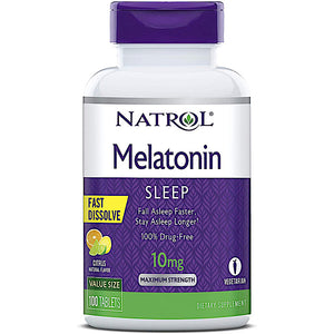 Natrol, Melatonin 10mg fast dissolve Citrus Punch, 100 Tablets - 047469071660 | Hilife Vitamins