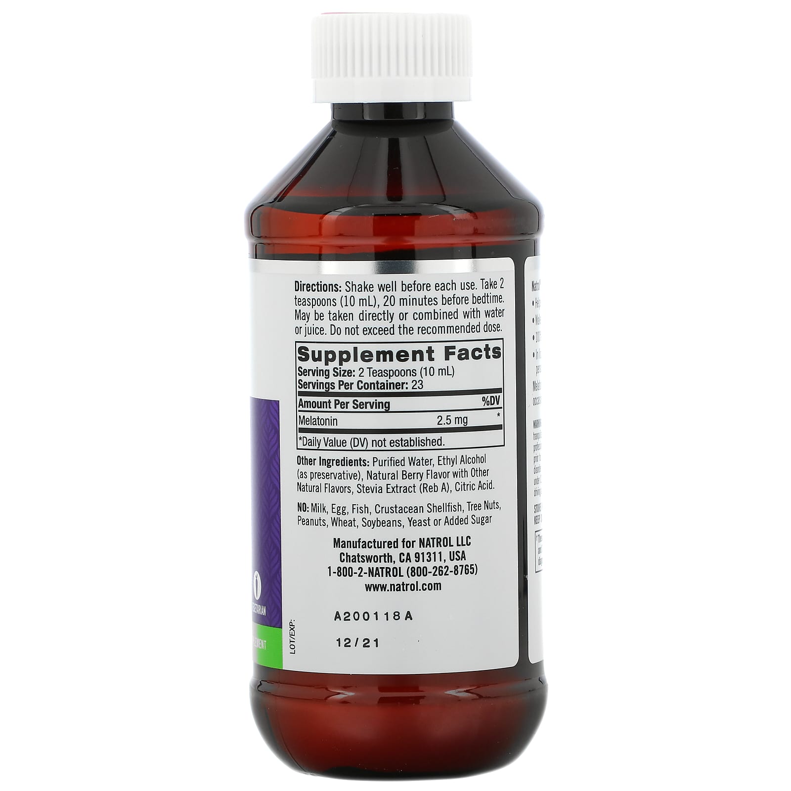 Natrol, Melatonin 2.5mg Liquid, 8 Oz UPC 047469074050 | Hilife Vitamins