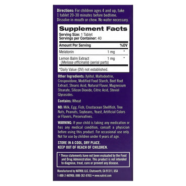 Natrol, kids melatonin Fast Dissolve, 40 Tablets UPC 047469075293 | HiLife Vitamins