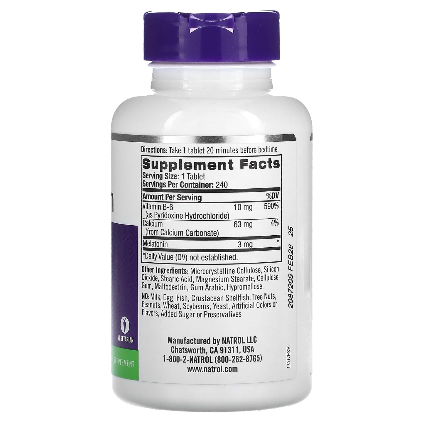 Natrol, Melatonin 3mg, 240 Tablets UPC 047469160685 | Hilife Vitamins