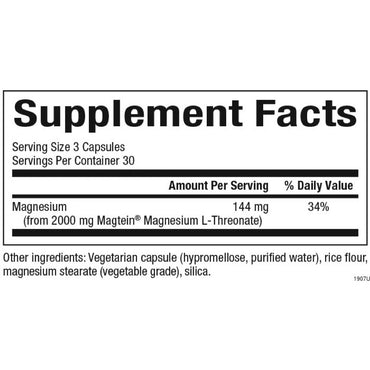 Natural Factors, RegenerLife, Targeted Magnesium, Magnesium L-Threonate, 90 Vegetarian Capsules UPC 068958019079